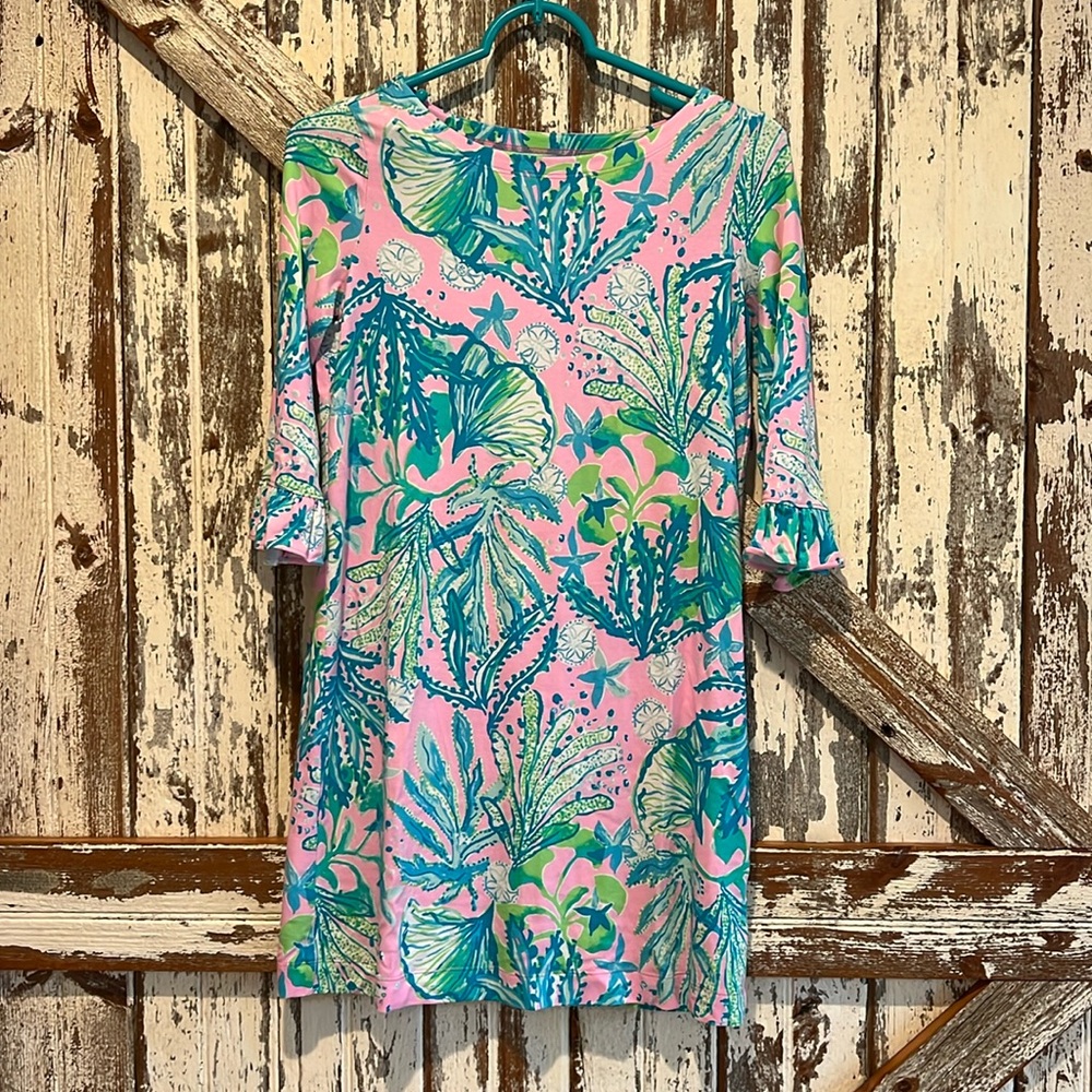 Lilly Pulitzer Girls UPF50+ Mini Sophie Ruffle Dress. Size XL. 12-14